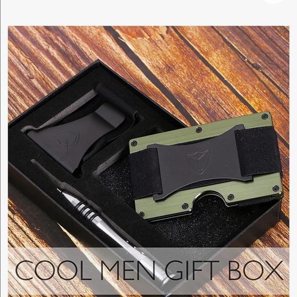 Brand New Green Lightweight Aluminum Tactical Minimalist Wallet for Men - Picture 7 of 8